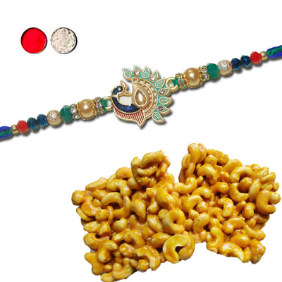 "Rakhi - ZR-5620 A (Single Rakhi), 250gms KajuPakam Sweet - Click here to View more details about this Product